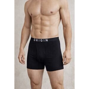 ORIGIN Bamboo Viscose Boxer Briefs Mens Large Black Soft Comfort Underwear New
